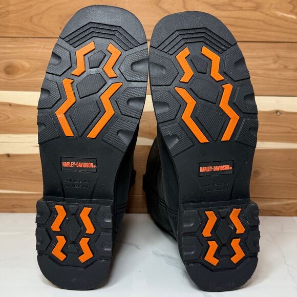 Harley Davidson Men's Altman D93563 Black Leather Waterproof Biker Boots Sz 8.5M - Picture 8 of 15